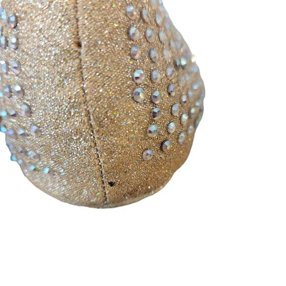 Seven Color Pumps Heels Womens Sz 6.5 Rhinestone Covered Pale Gold Pumps - Picture 9 of 10